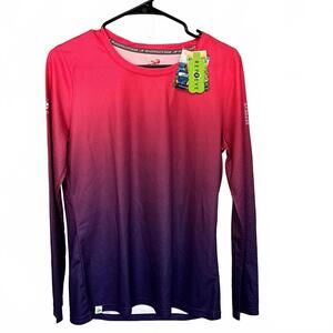 Headsweats Gear Performance Tee Pink and Purple Ombre Long Sleeve shirt Medium